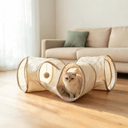 Collapsible Cat Play Tunnel (3-way, Crinkle) – product detail photo 2 of 4